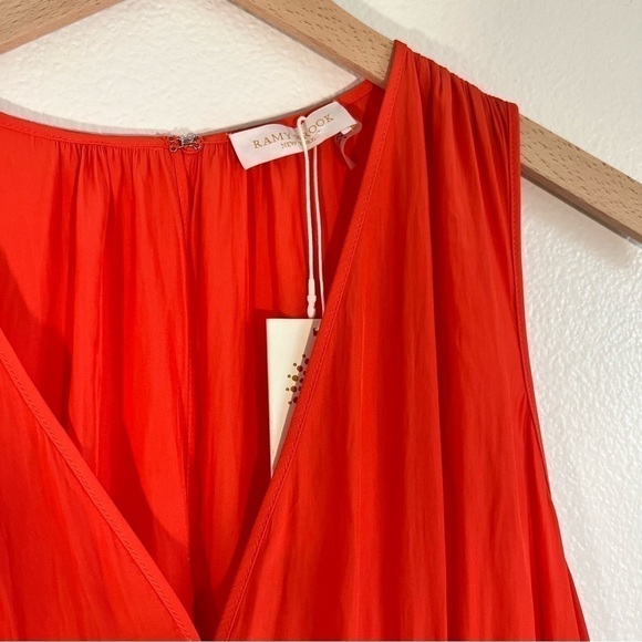 Ramy Brook Moira sunset orange V neck dress - Picture 8 of 12
